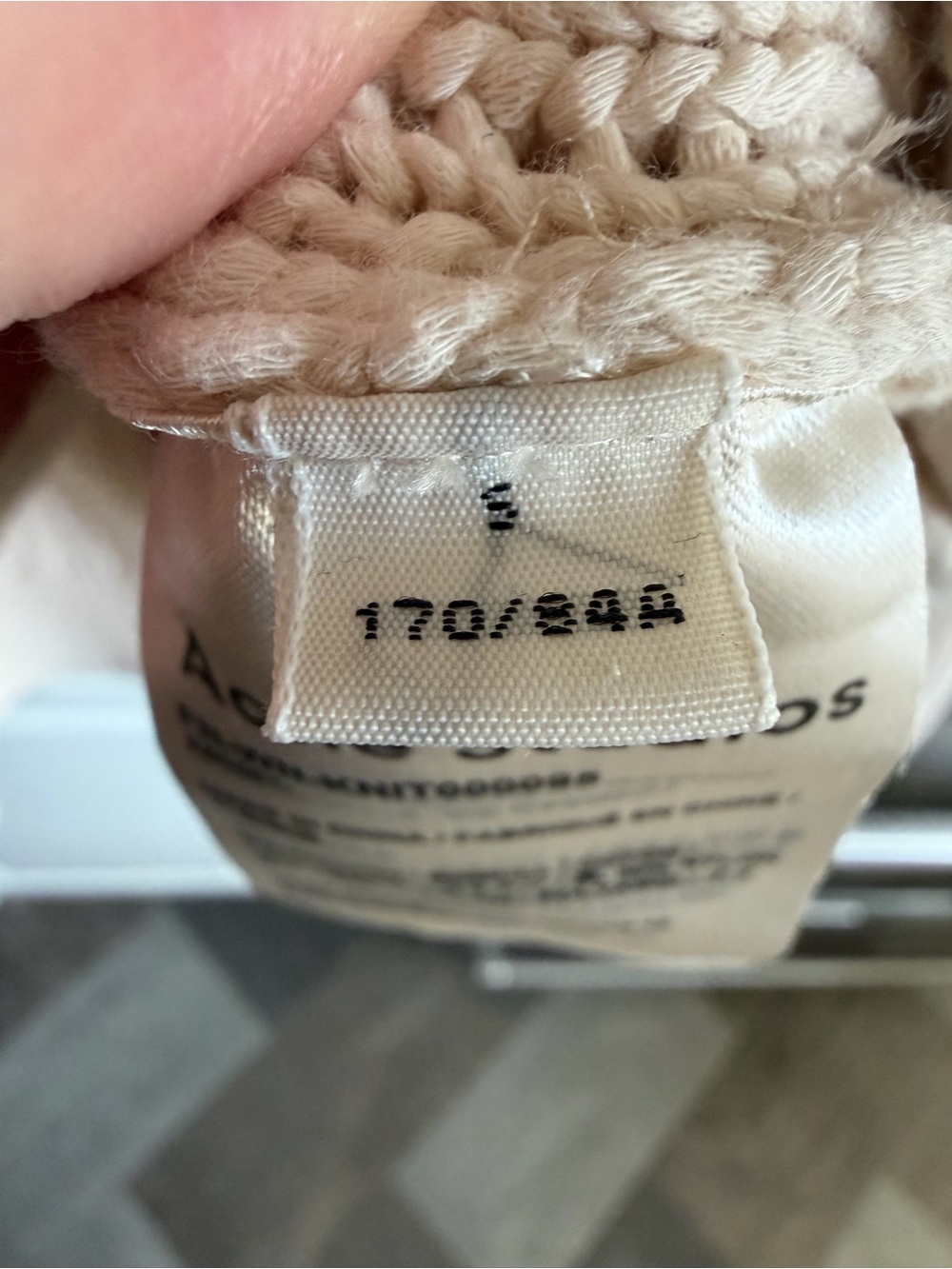 Acne Studios Cream Chunky Ribbed Cotton Knit Sweater Size S - Picture 7 of 9